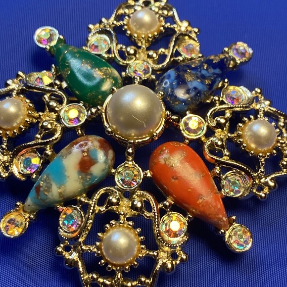 Vintage Sarah Coventry Galaxy Gold Tone Brooch - Picture 5 of 8